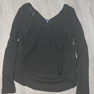 American Eagle Outfitters Black V-Neck Sweater